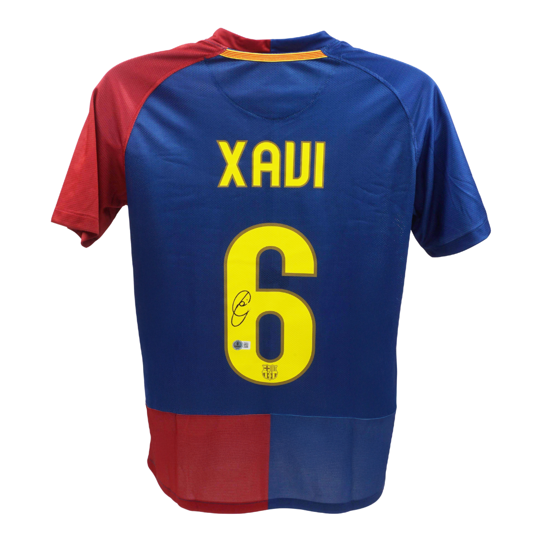 Xavi Hernandez Signed Barcelona 2009 UCL Final Soccer Jersey #6