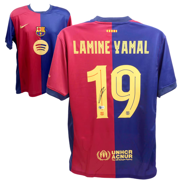 Lamine Yamal Signed FC Barcelona Home Soccer Jersey #19 with