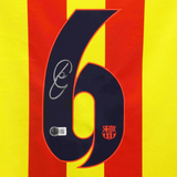 Xavi Hernandez Signed FC Barcelona Away Soccer Jersey #6 with Beckett COA