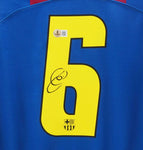 Xavi Hernandez Signed FC Barcelona Home Soccer Jersey #6 with Beckett COA